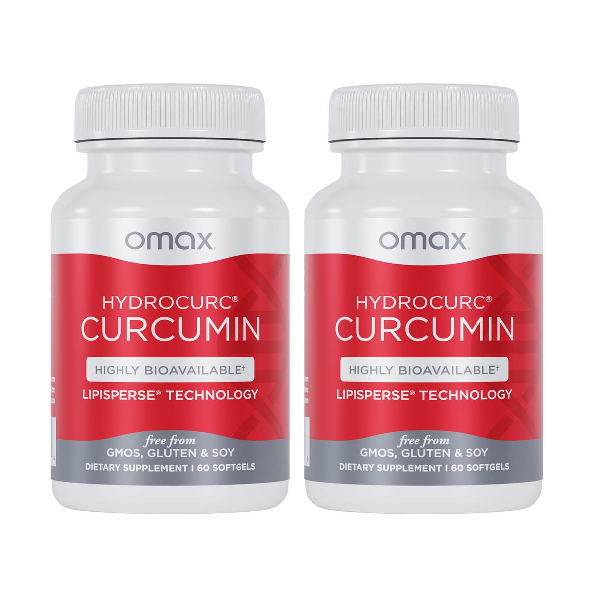 Omax3 HydroCurc Curcumin Supplement 60 Softgels front view
