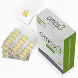 Omax3 Omega 3 Fish Oil blister pack opened showing capsules