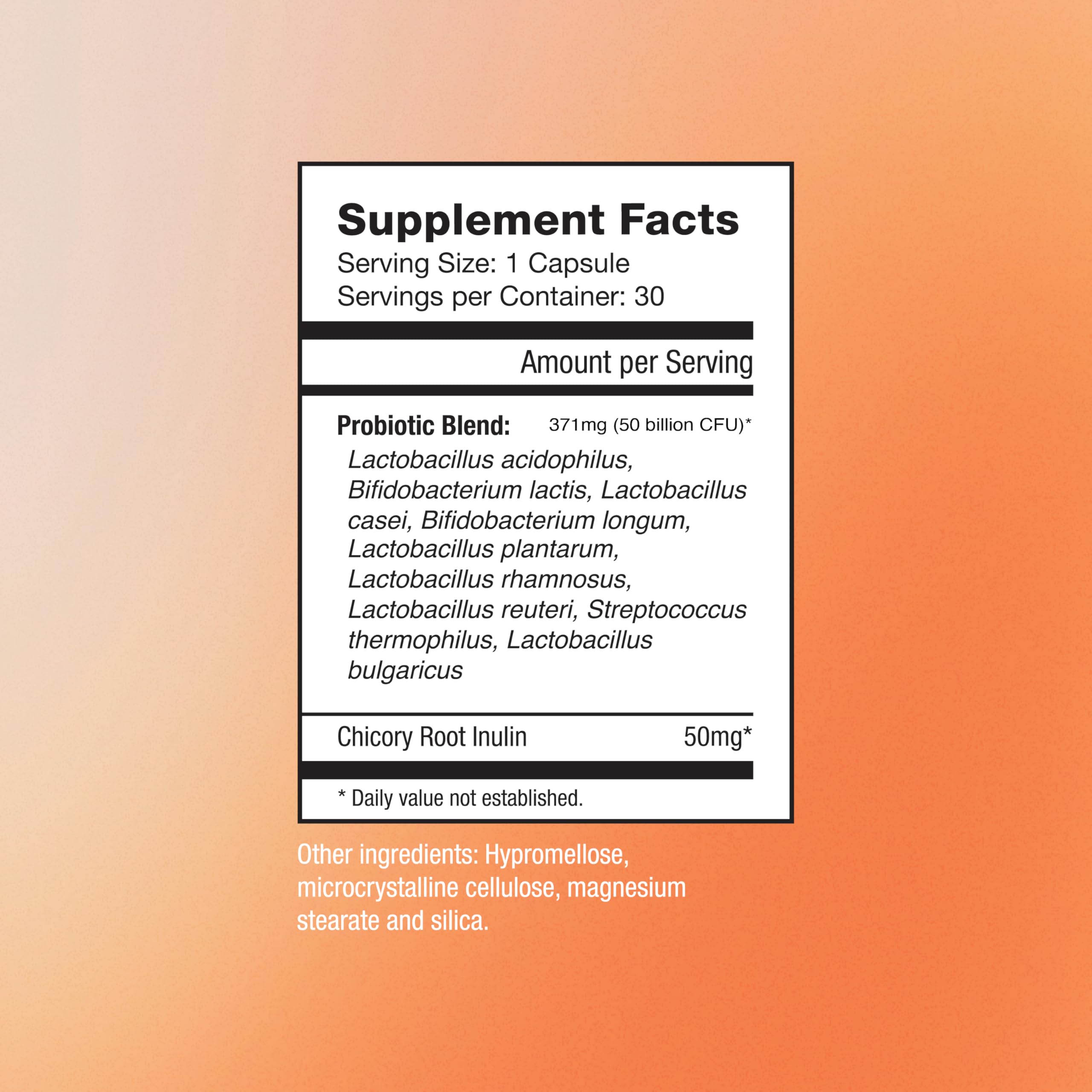 Omax3 Probiotic Supplement displayed with a meal