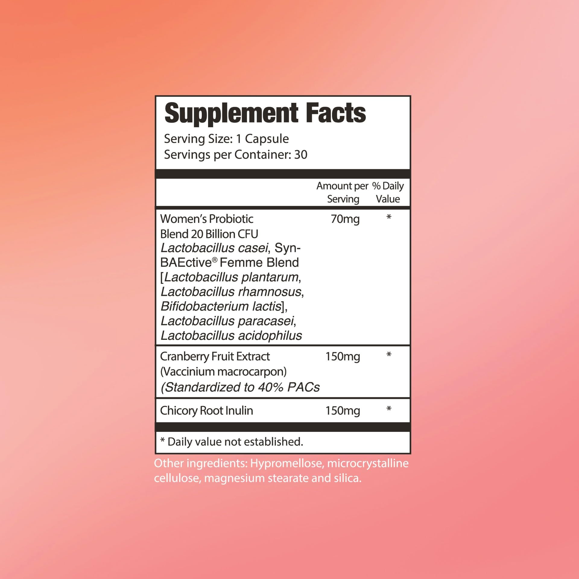 Omax3 Women's Probiotic Balance capsules on a white background