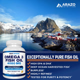 Omega-3 Fish Oil Concentrate 4080mg soft gels on a wooden table