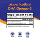 OmegaVia DHA 600 mg Omega 3 Fish Oil Capsules packaging