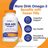 OmegaVia DHA 600 mg Omega 3 Fish Oil Capsules side view