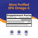 OmegaVia EPA 500 Omega-3 Fish Oil Capsules bottle with label