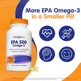 OmegaVia EPA 500 Omega-3 Fish Oil Capsules side view