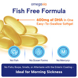 OmegaVia Prenatal DHA softgel bottle side view
