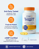 OmegaVia Ultra Concentrated Omega 3 Fish Oil 1105mg capsule close-up