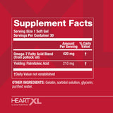 OmegaXL HeartXL Omega-7 Fatty Acid Supplement on a wooden table