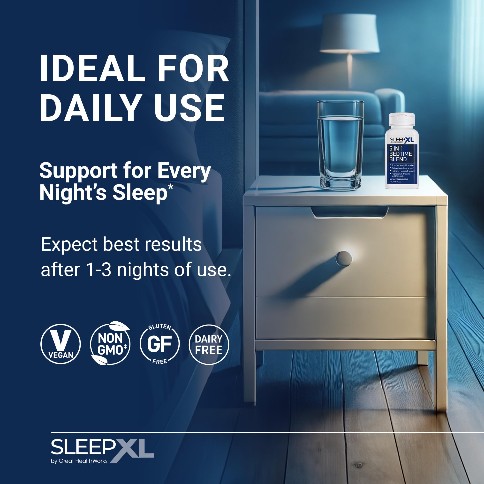 OmegaXL Joint Support Supplement and SleepXL Capsules side view