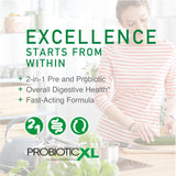 OmegaXL Prebiotic Supplement capsule on a table