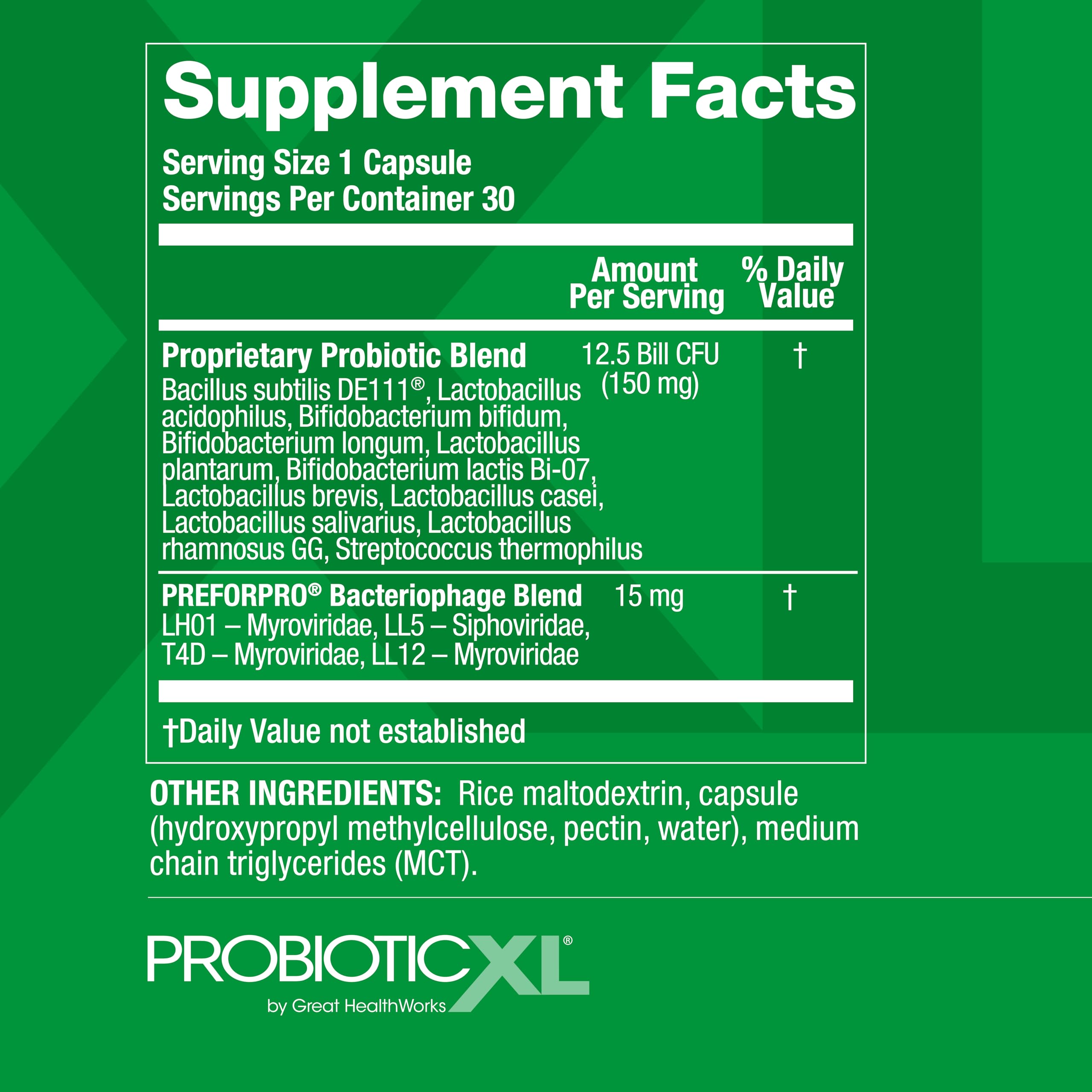 OmegaXL Prebiotic Supplement capsules in hand