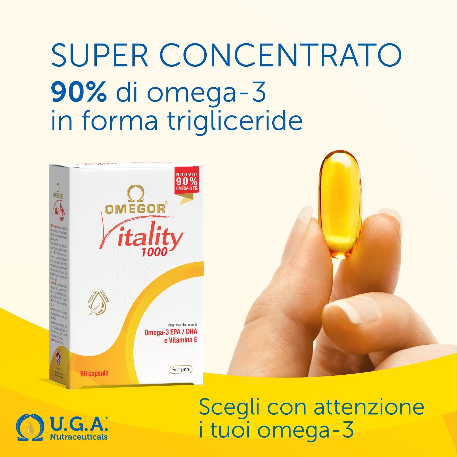 OMEGOR Vitality 1000 Omega-3 Fish Oil Capsules blister pack