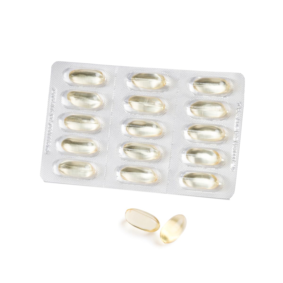 OMEGOR Vitality 1000 Omega-3 fish oil capsules side view