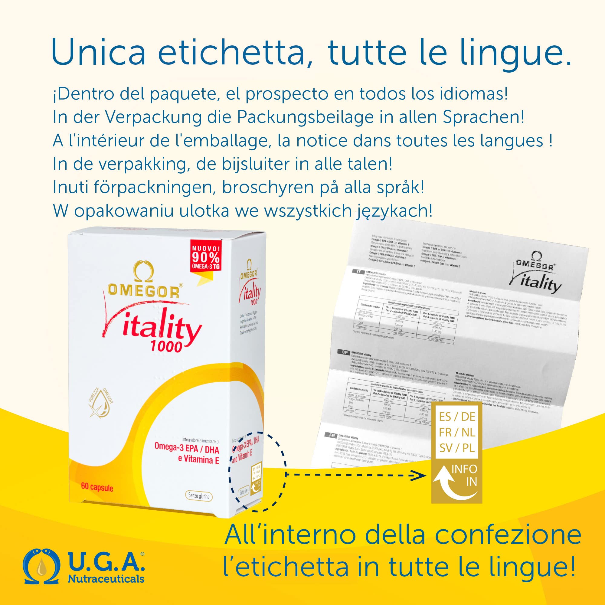 OMEGOR Vitality 1000 Omega-3 Fish Oil Capsules with Vitamin E
