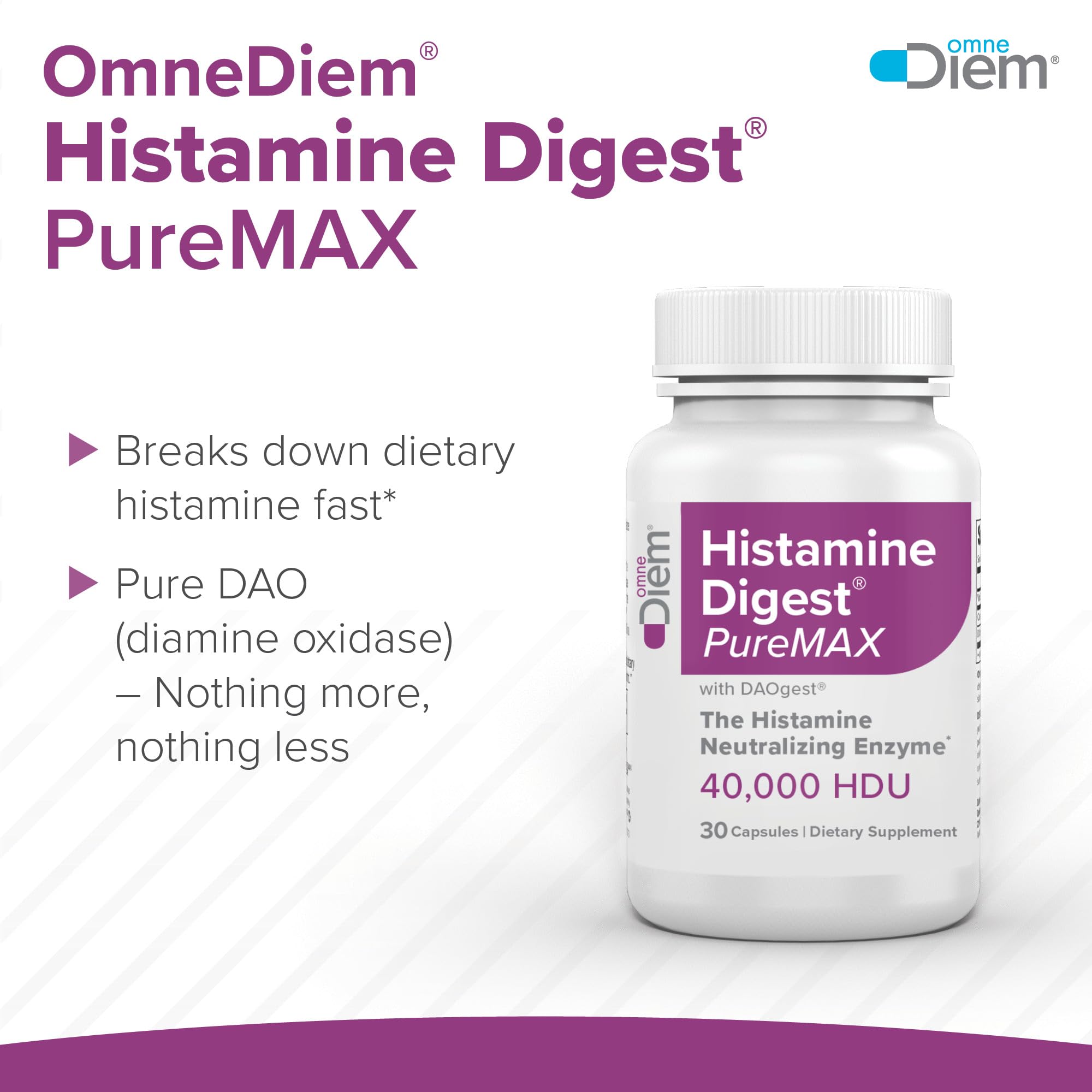Omne Diem Multi-Enzyme Supplement 60 Capsules back view