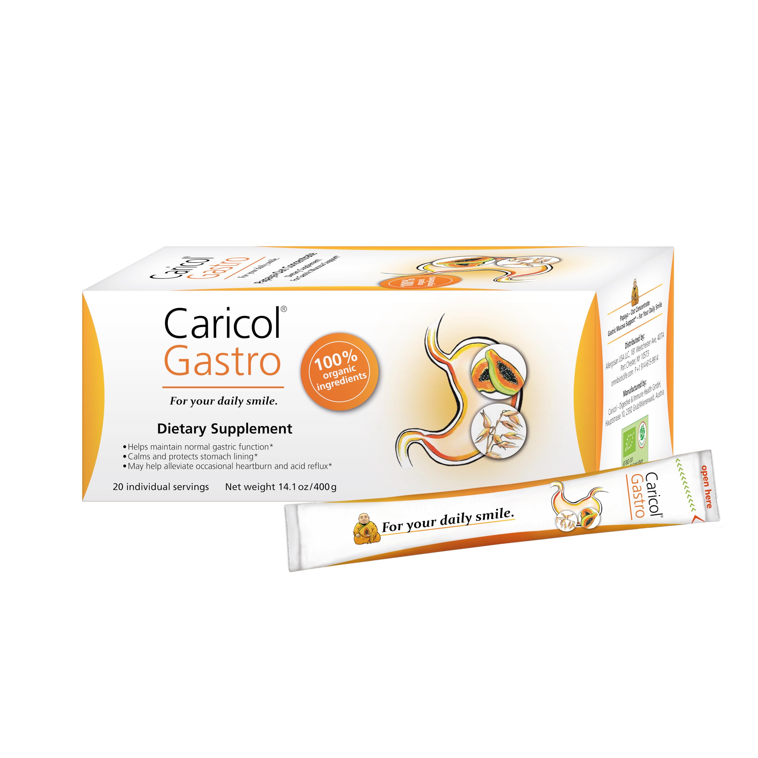 OMNi BiOTiC Caricol Gastro 440g front view with packaging