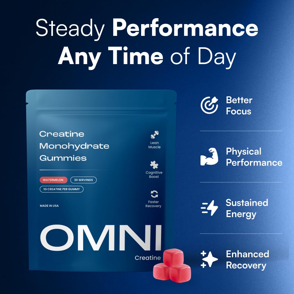 OMNI Creatine Watermelon Gummies side view of packaging