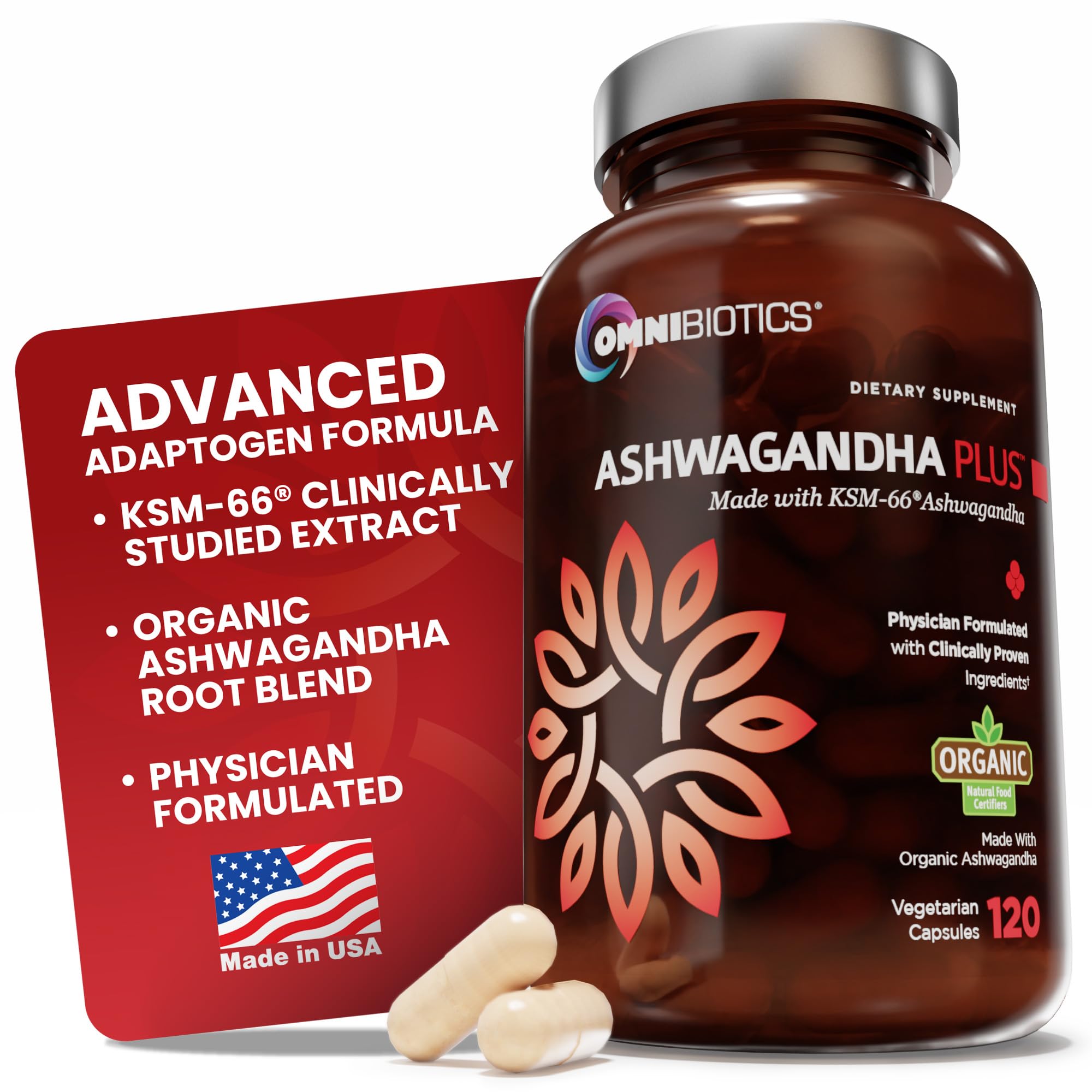 OmniBiotics Ashwagandha Capsules 60 count front view