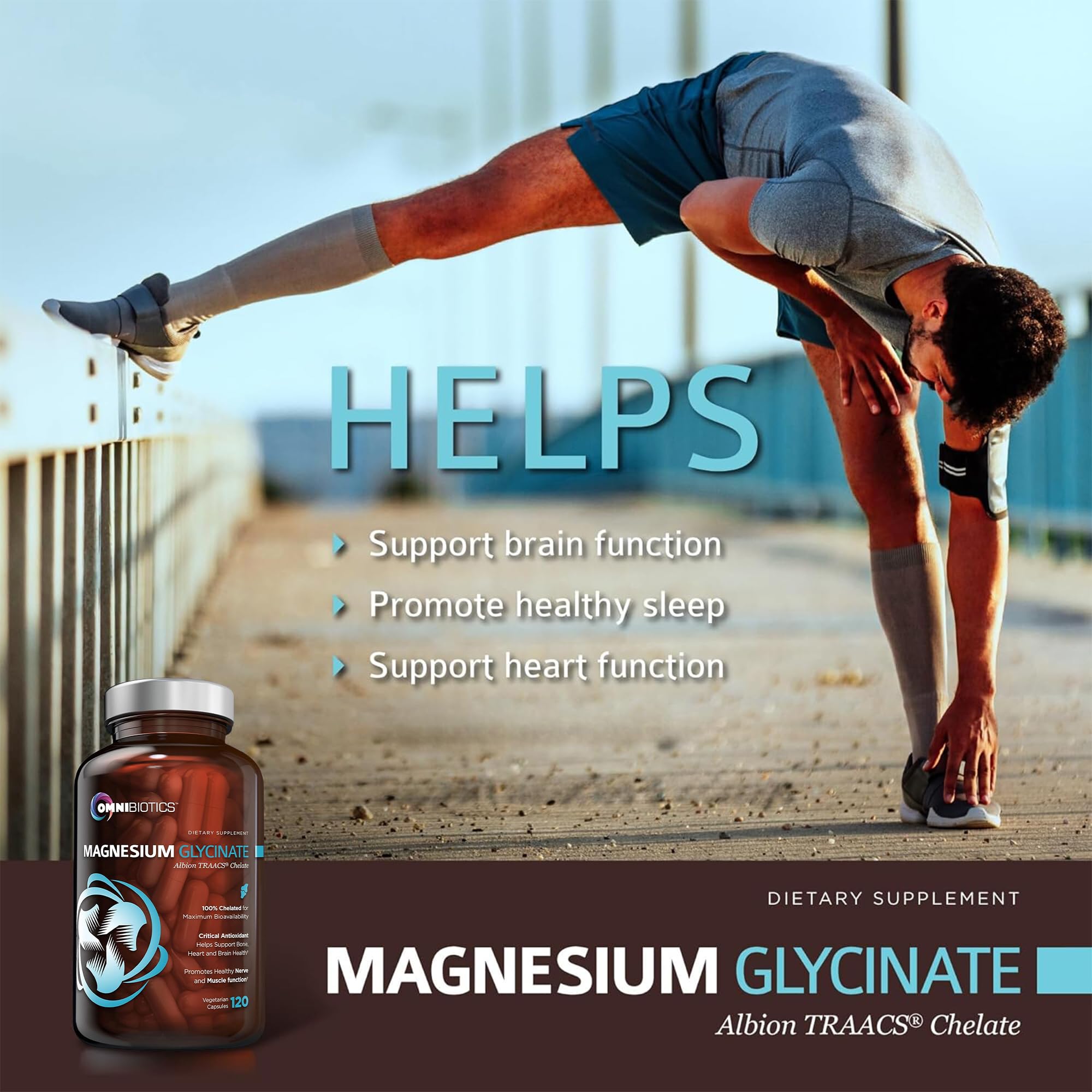 OmniBiotics Magnesium Glycinate Supplement in hand