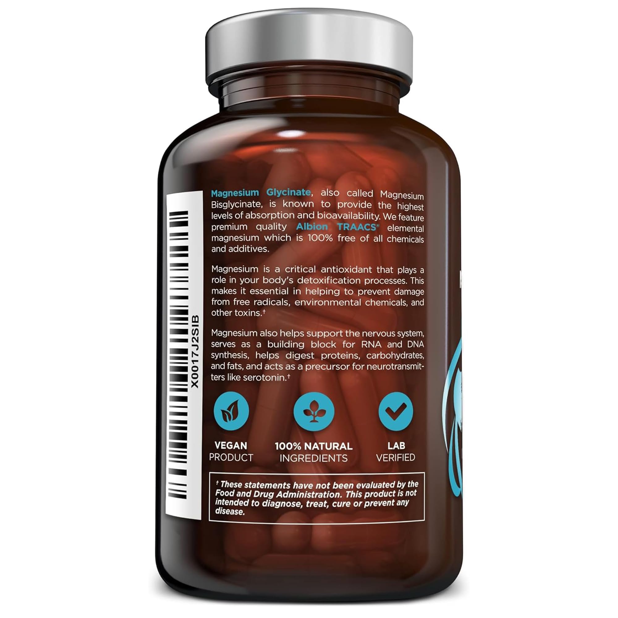 OmniBiotics Magnesium Glycinate Supplement on a wooden table