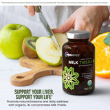 OmniBiotics Milk Thistle 1500mg Organic Capsules capsules close-up