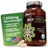 OmniBiotics Milk Thistle 1500mg Organic Capsules front view