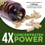 OmniBiotics Milk Thistle 1500mg Organic Capsules side view