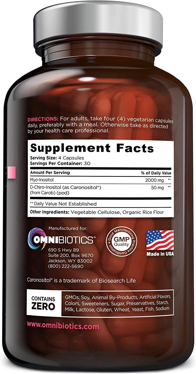 OmniBiotics Myo-Inositol and D-Chiro-Inositol supplement side view