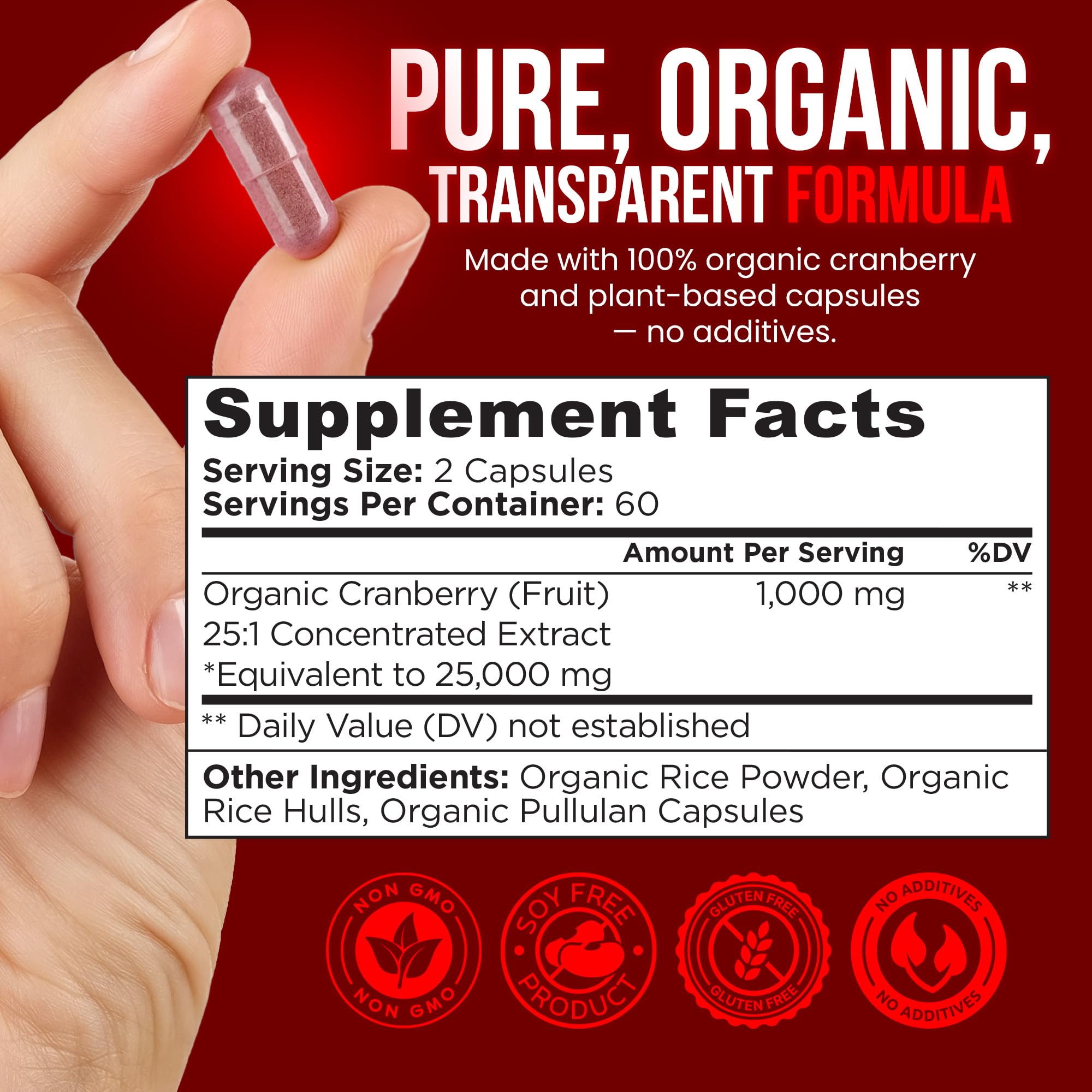 OmniBiotics Organic Cranberry 25:1 Concentrate capsules close-up