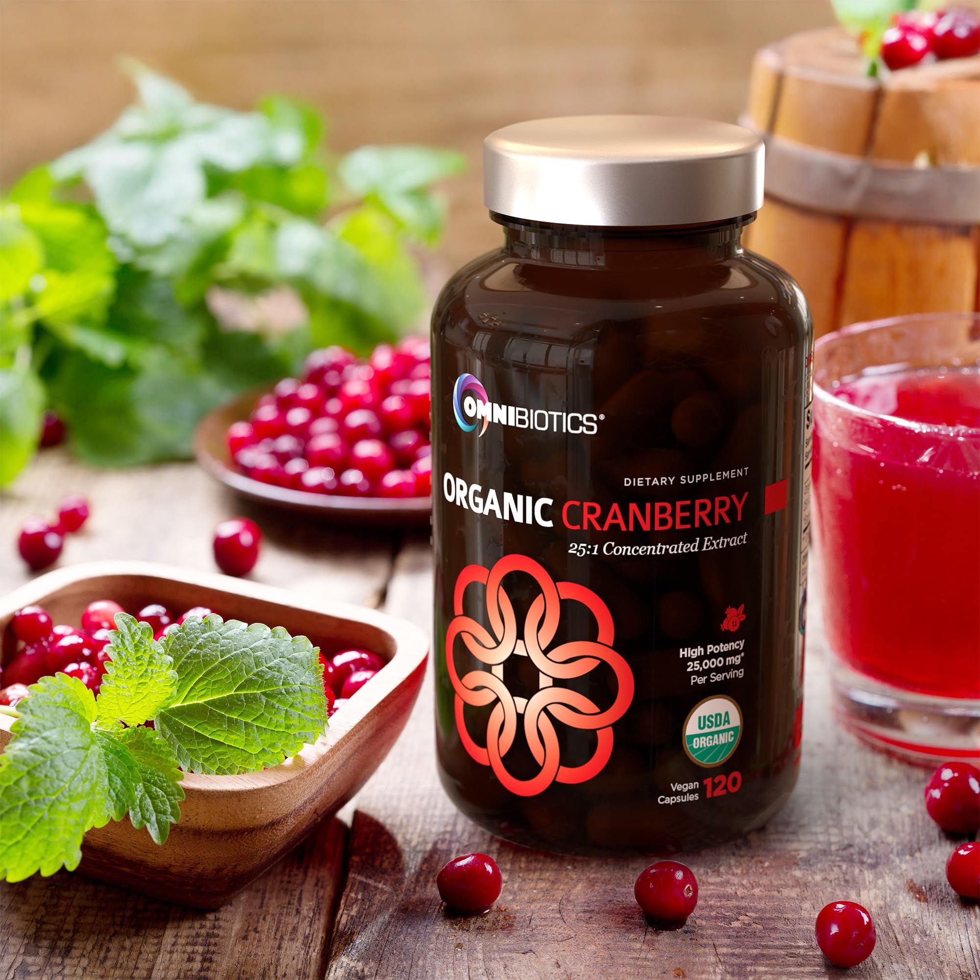 OmniBiotics Organic Cranberry 25:1 Concentrate packaging layout