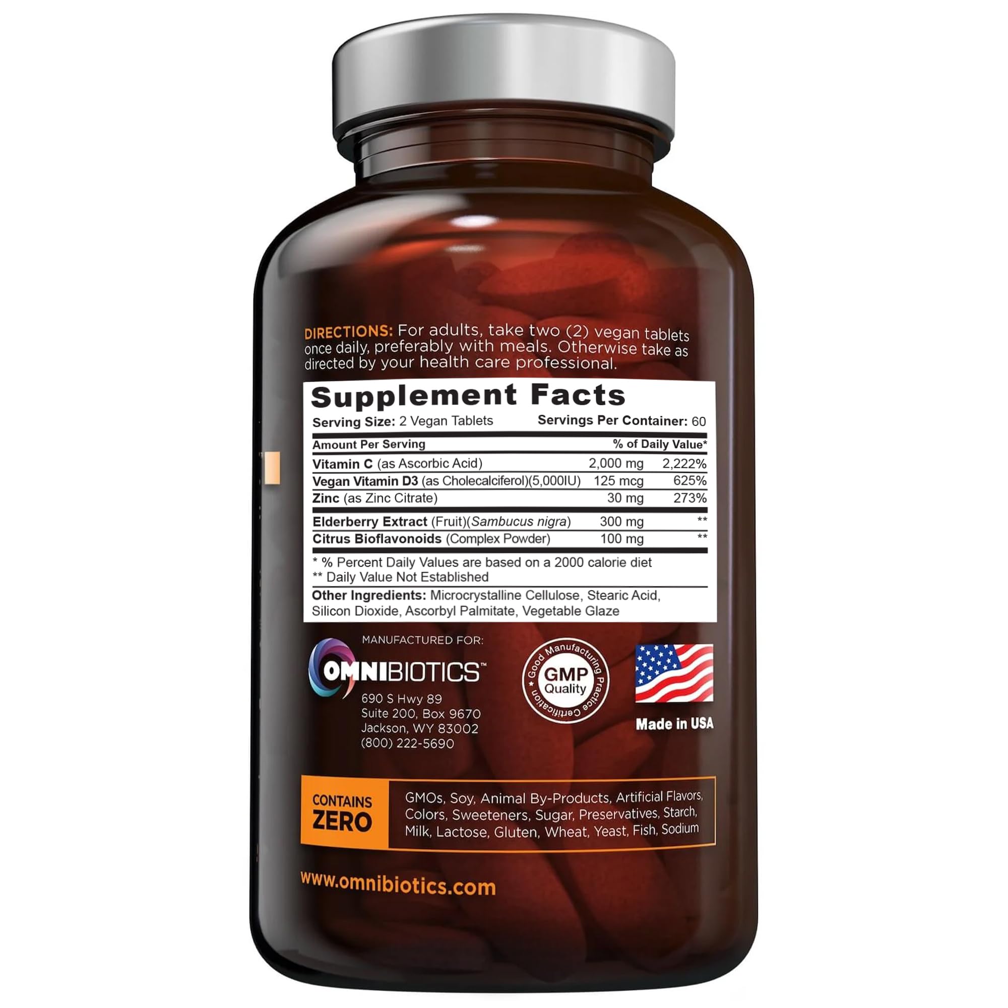 OmniBiotics Vitamin C Supplement displayed with other vitamins