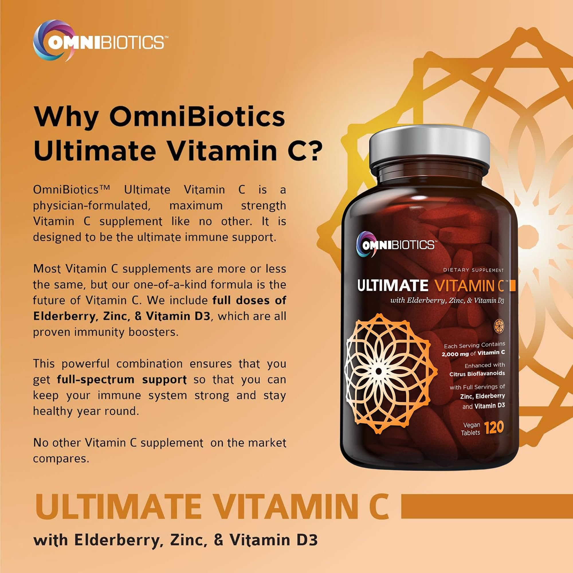 OmniBiotics Vitamin C Supplement with a glass of water