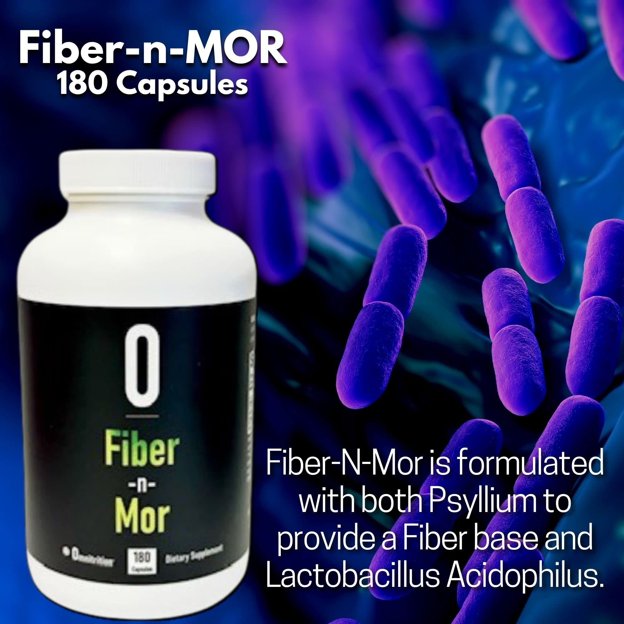 Omnitrition Fiber-N-Mor supplement bottle side view
