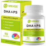 OMOGS DHA Omega-3 Softgels front view with packaging