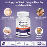 OMOGS Melatonin 10mg Tablets back view with ingredient list
