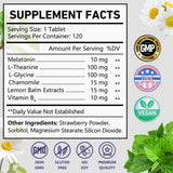 OMOGS Melatonin 10mg Tablets side view showing tablet details