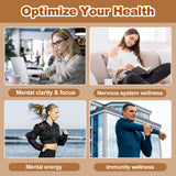 OMOGS Mushroom Supplement Blend with a glass of water