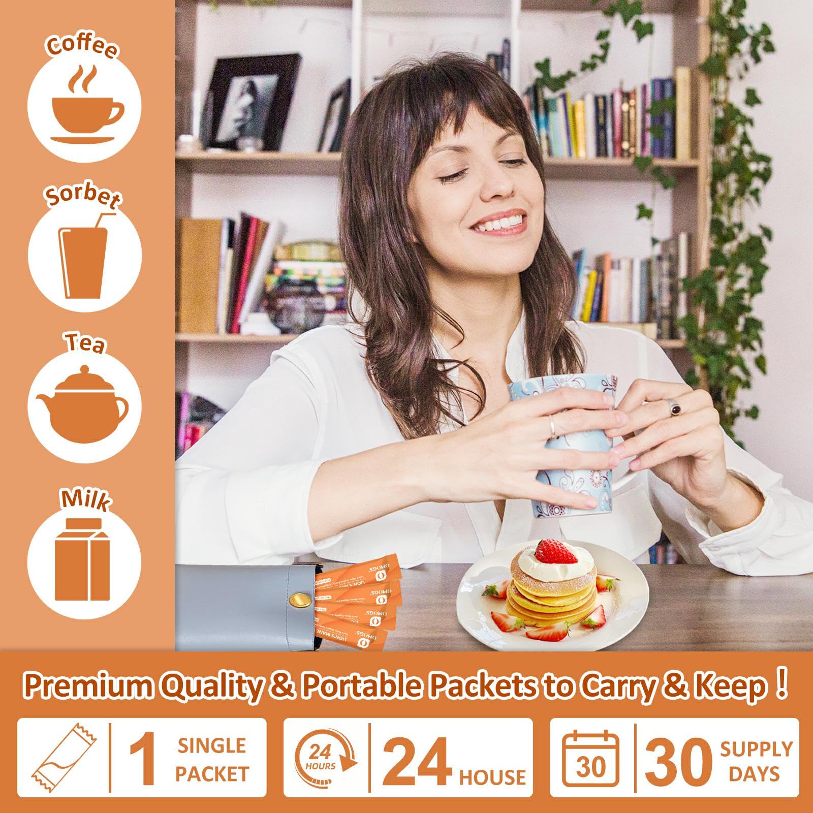 OMOGS Organic Mushroom Powder Supplement close-up of powder
