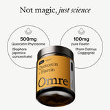 OMRE Quercetin and Fisetin Supplement capsule close-up