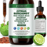 OMZOK Red Yeast Rice Liquid Supplement front view with dropper