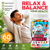 On Air Supply Hemp Oil Gummies 3500mg gummies scattered on a table