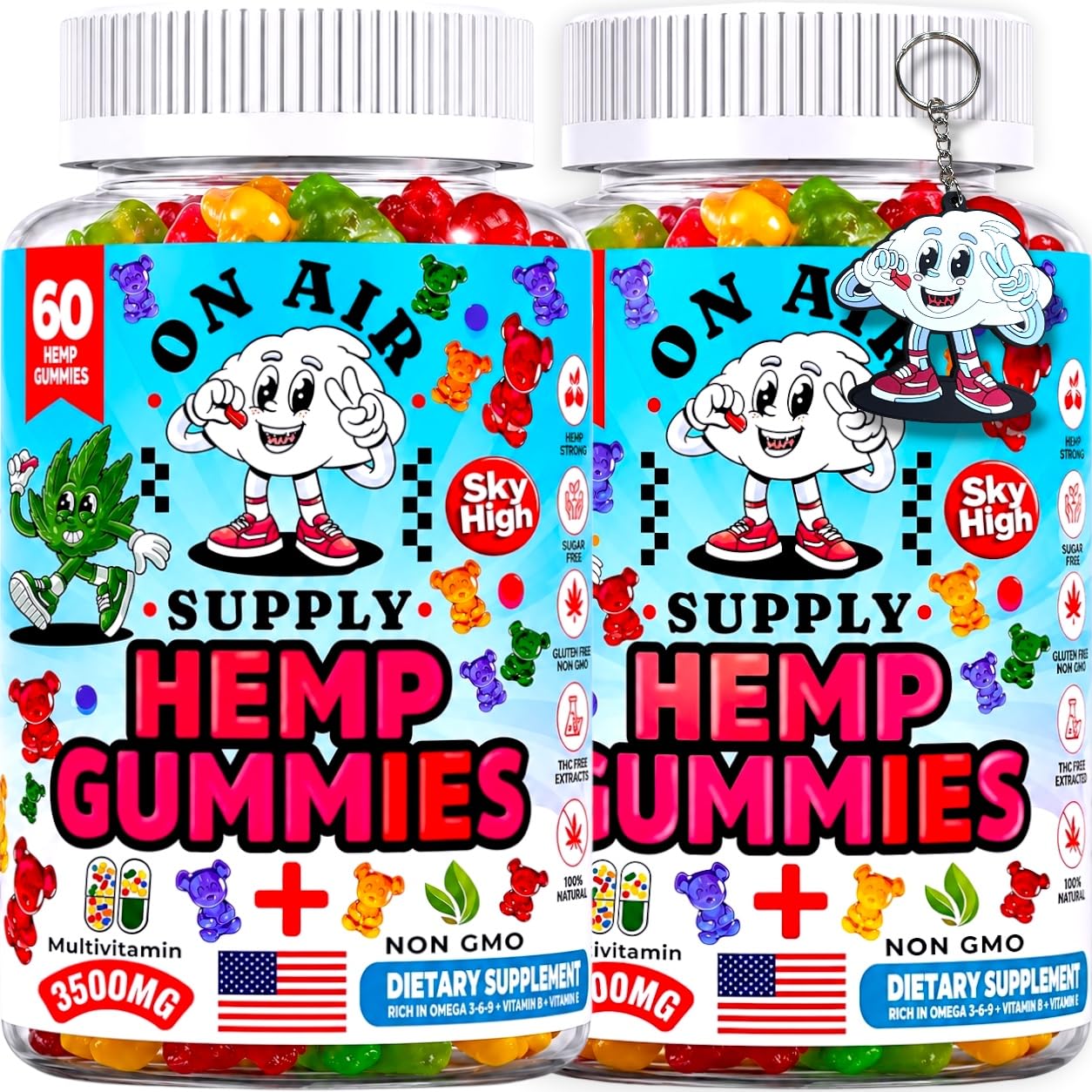 On Air Supply Hemp Oil Gummies bottle front view