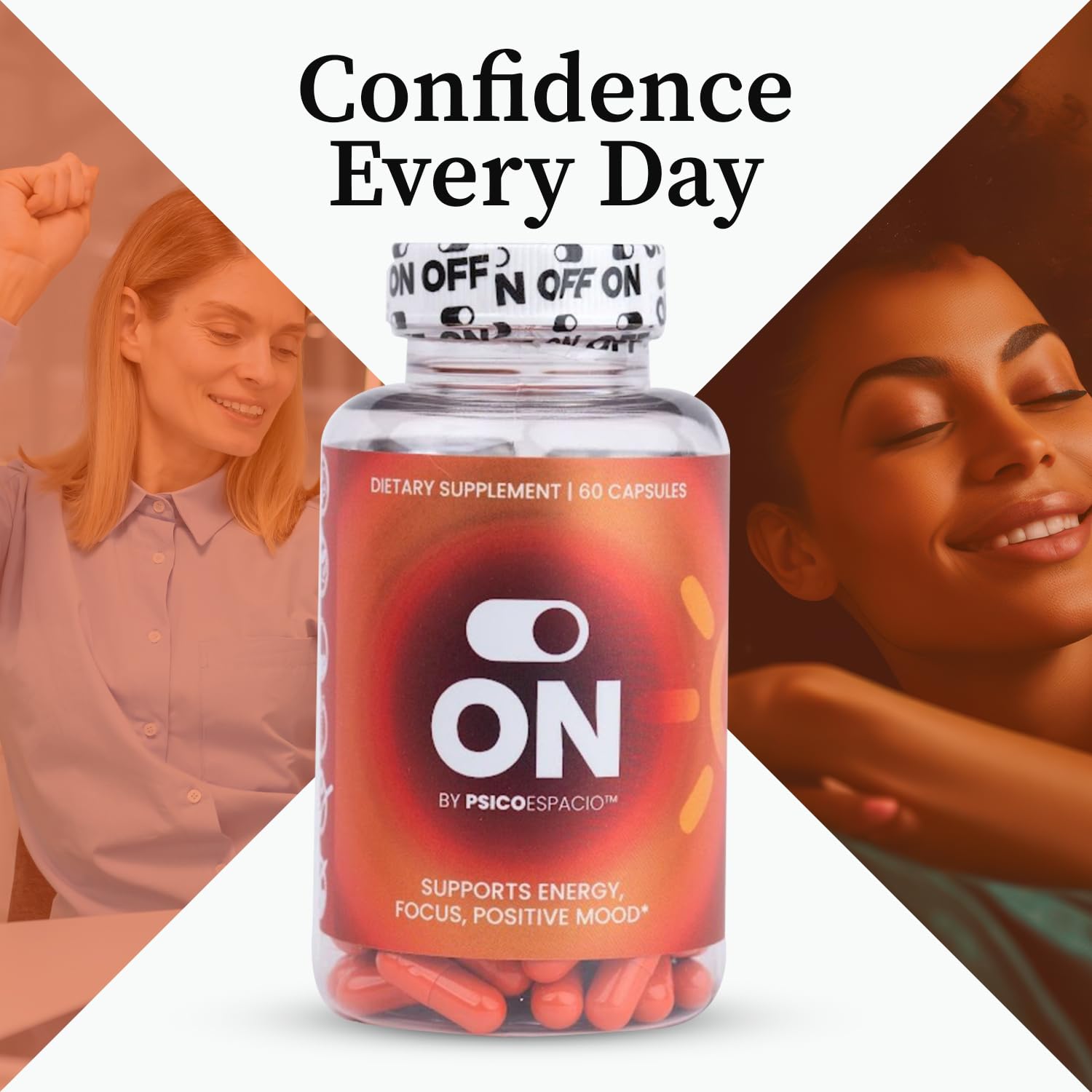 ON BY PSICOESPACIO supplement capsules on a table