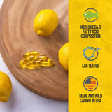 On Target Living Alaskan Cod Liver Oil bottle with organic lemon