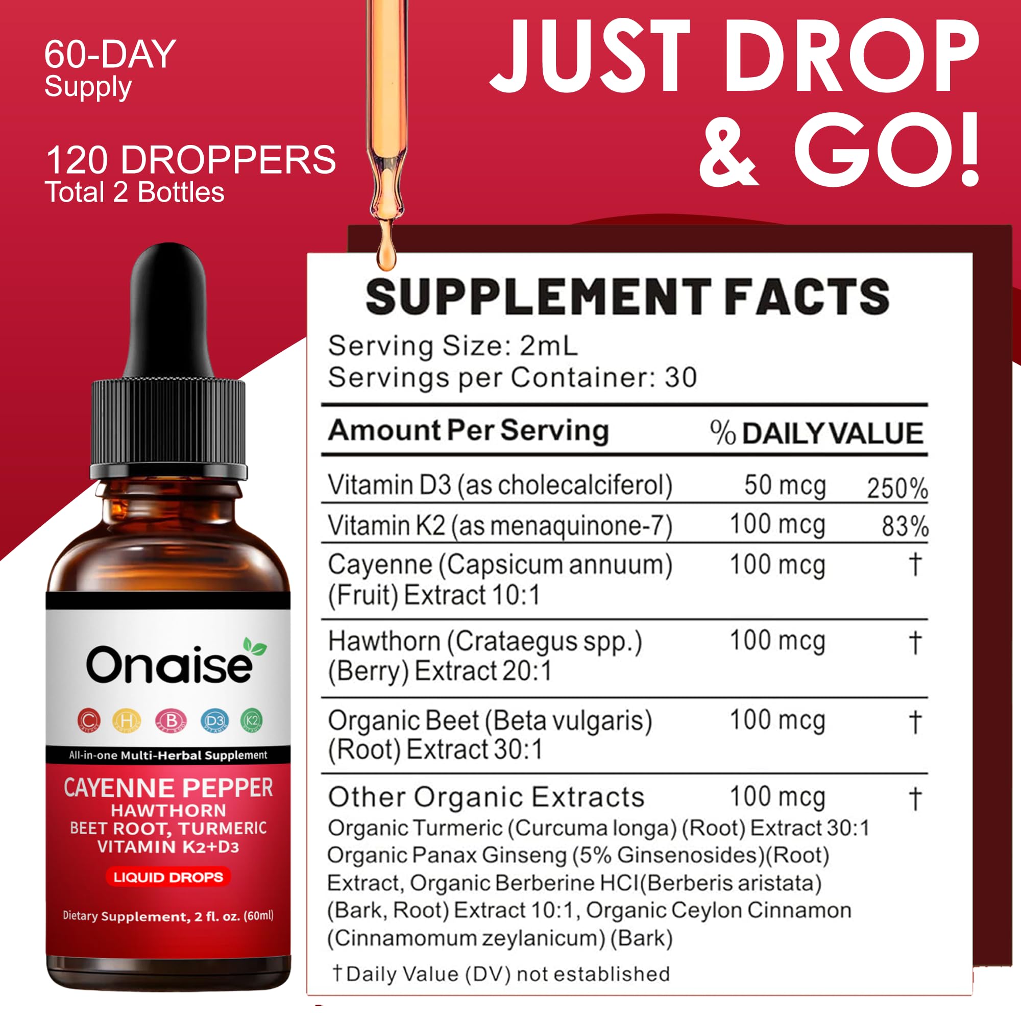 ONAISE Cayenne Herbal Supplement 290g side view