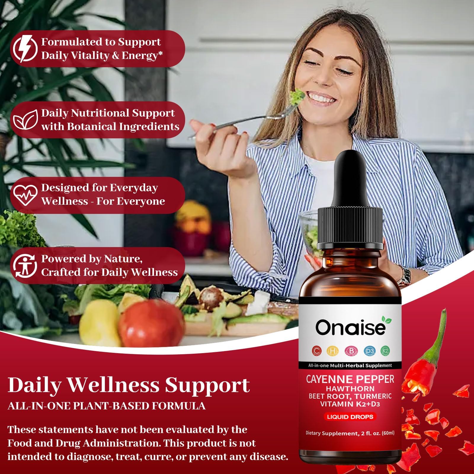 ONAISE Cayenne Pepper Drops bottle with dropper