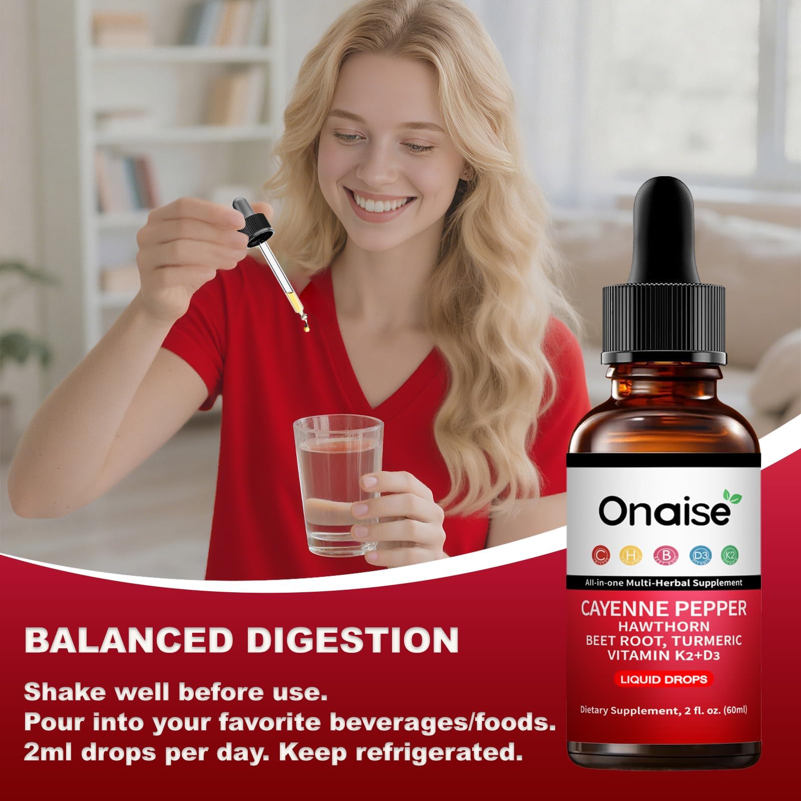 ONAISE Cayenne Pepper Drops on a kitchen counter