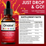 ONAISÉ Cayenne Pepper Liquid Drops 30ml bottle with dropper