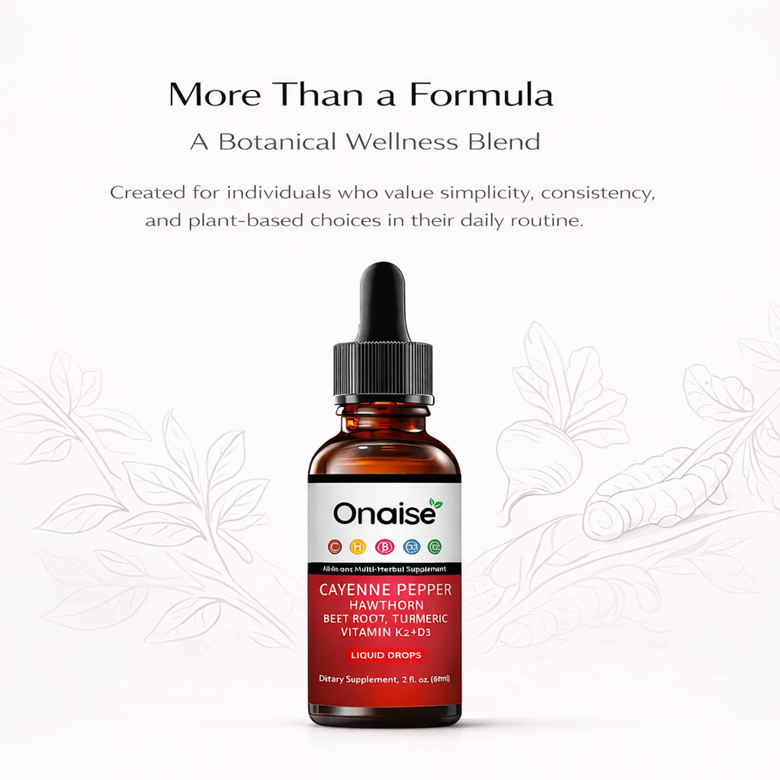 ONAISE Liquid Herbal Supplement label close-up