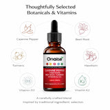 ONAISE Liquid Herbal Supplement packaging on a wooden table